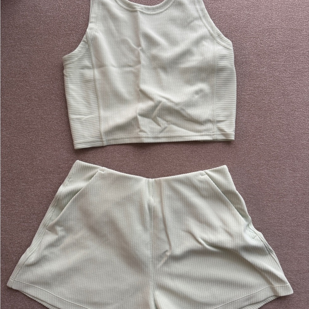 Lululemon soft stream Ribbed Tank and Shorts Set
